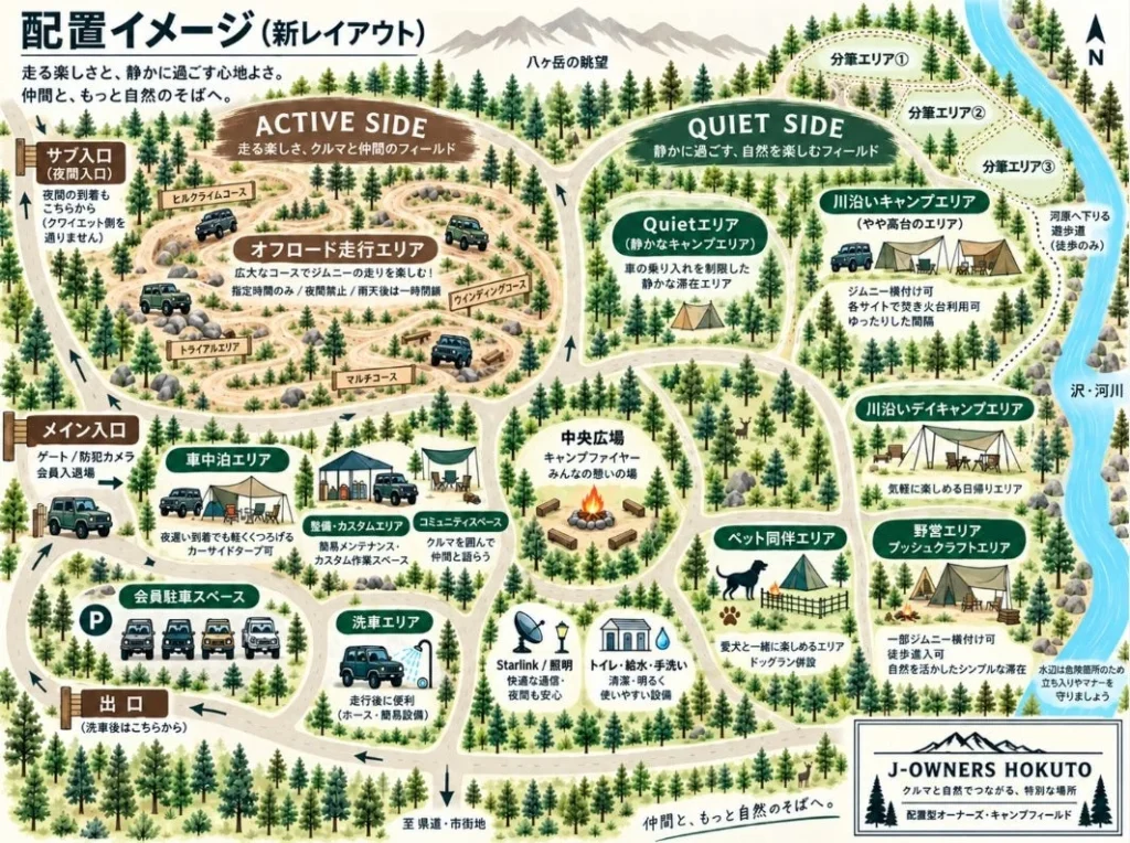 ジムニー乗りの夢が加速!1日で130万円突破の「J-OWNERS HOKUTO」、ユーザーの声で進化する新フィールドマップ公開