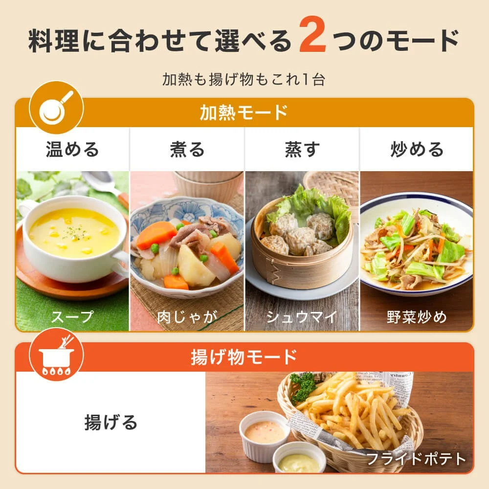 加熱も揚げ物もこれ1台