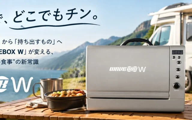 どこでも暖かい食事を！ポータブル電子レンジ「WAVEBOX W」がアウトドアと防災の新常識を拓く