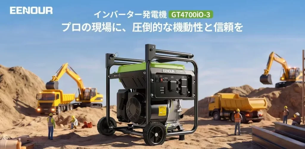 EENOURから3,800Wの高出力インバーター発電機「GT4700iO-3」が登場