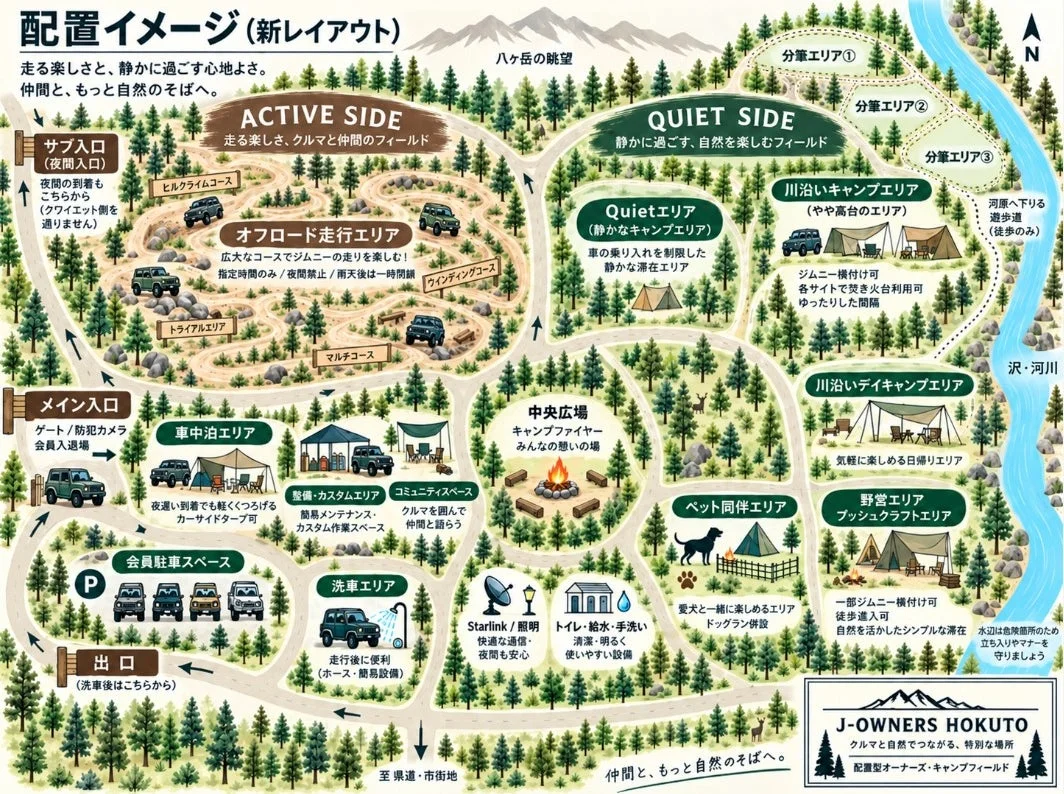 J-OWNERS HOKUTOの新しい配置図