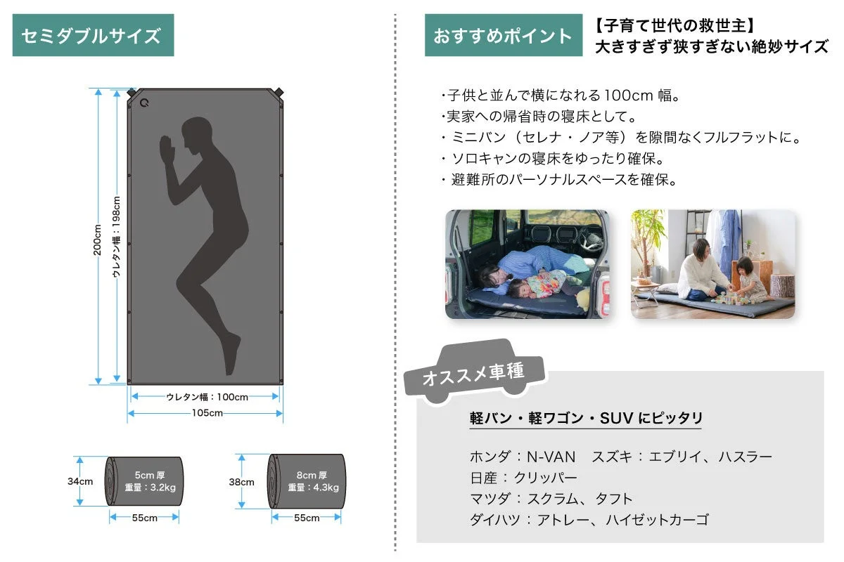 セミダブルサイズのウレタンマットの広告
