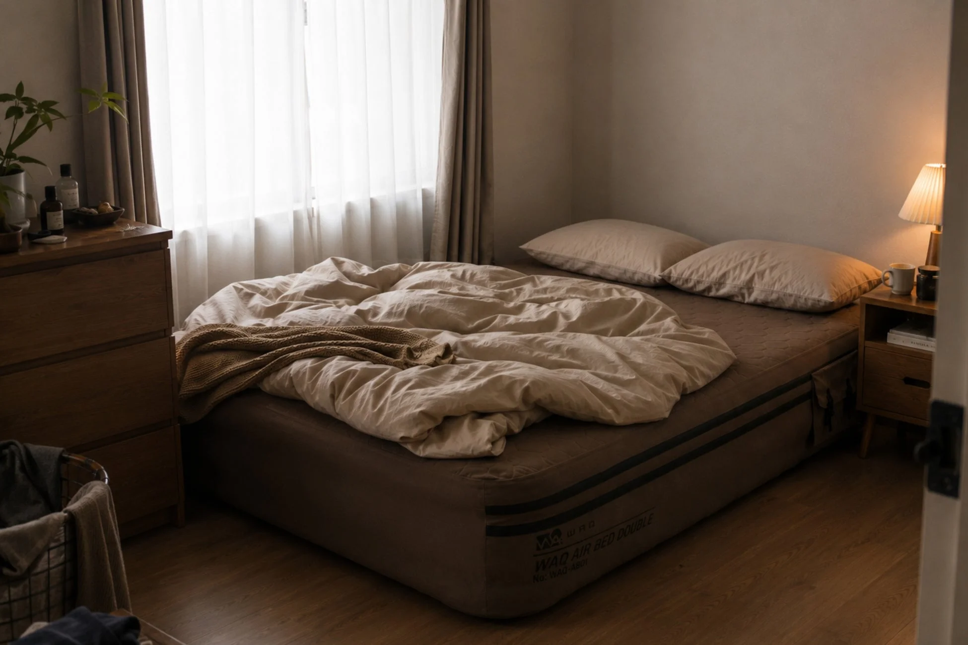 寝室に置かれたAIR BED